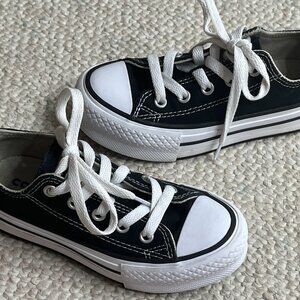 Converse All Star LIFT Boy's Size 11 Youth Black White Canvas Sneakers Shoes